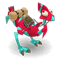 Turquoise and Crimson Dragoturkey